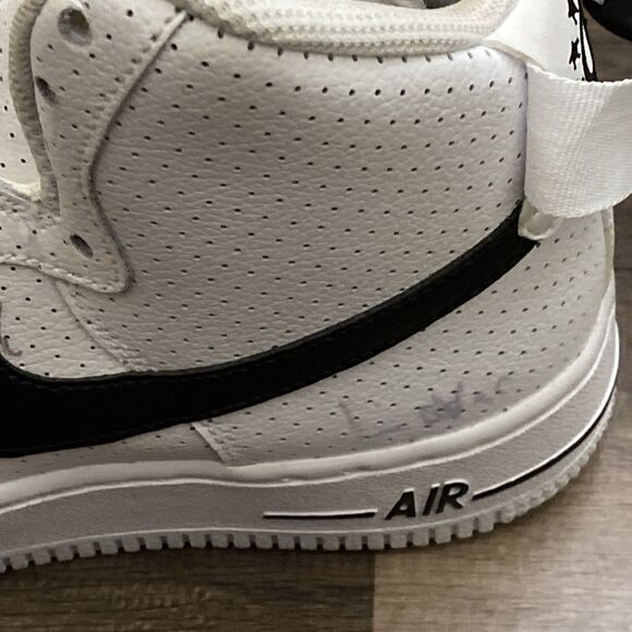 Nike Air Force 1 High White GS Shoes Black Swoosh Youth Size 4.Y 653998-102 - Picture 4 of 12